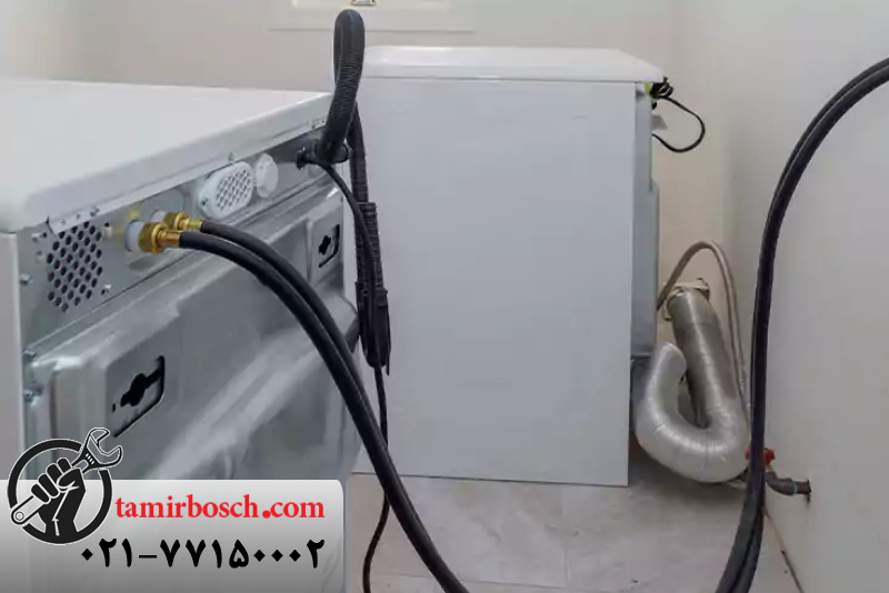 نصب شیلنگ آب ورودی و شیر آب لباسشویی بوش